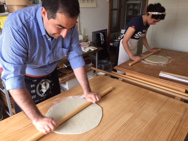 Picture of stretching the dough